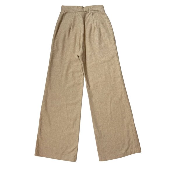 70s vintage highwaisted flare trousers wideleg bellbottom wool blend pants. - Picture 3 of 5